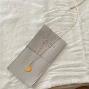 Thatch Balia Gold Plated Disc Necklace with Small Stone